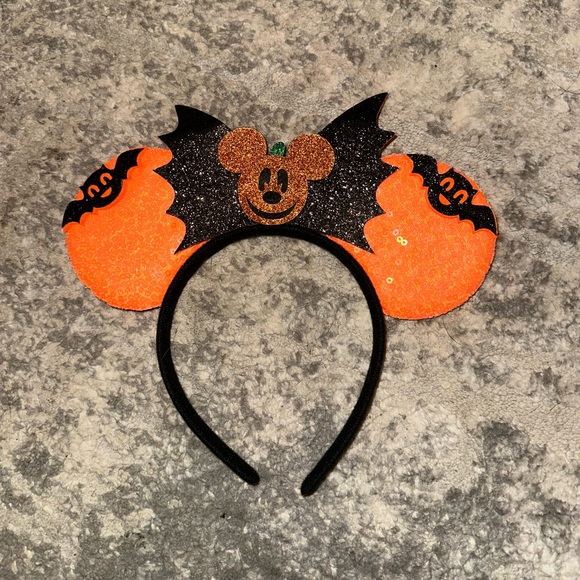 Halloween Themed Minnie Disney Ears - Pumpkin Mickey - Used - Picture 1 of 1